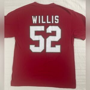 San Francisco 49ers Patrick Willis red tee shirt Large